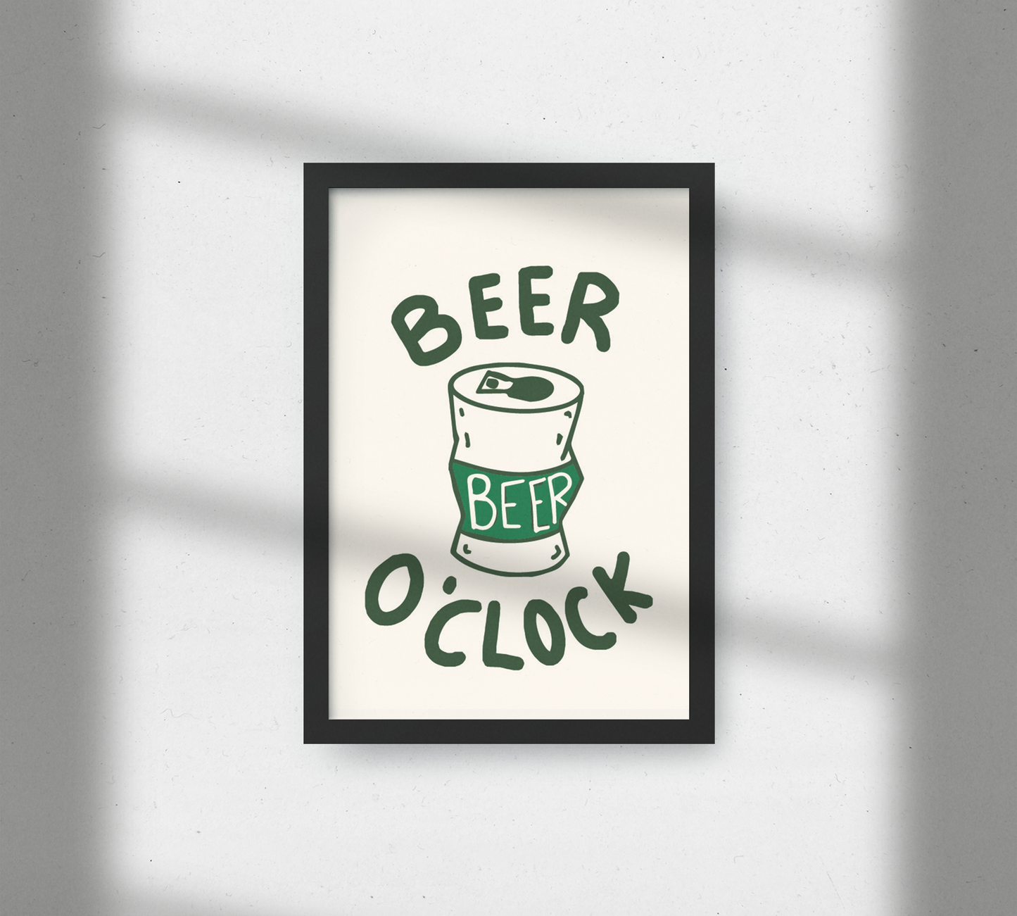 'Beer O'Clock' Unframed A3 Poster