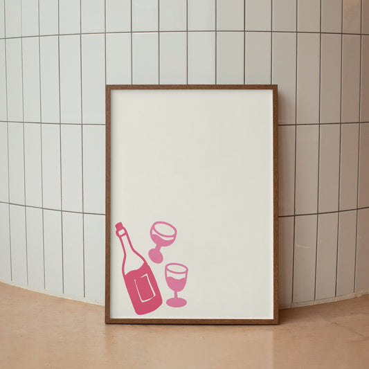'Wine Time' Unframed A3 Poster
