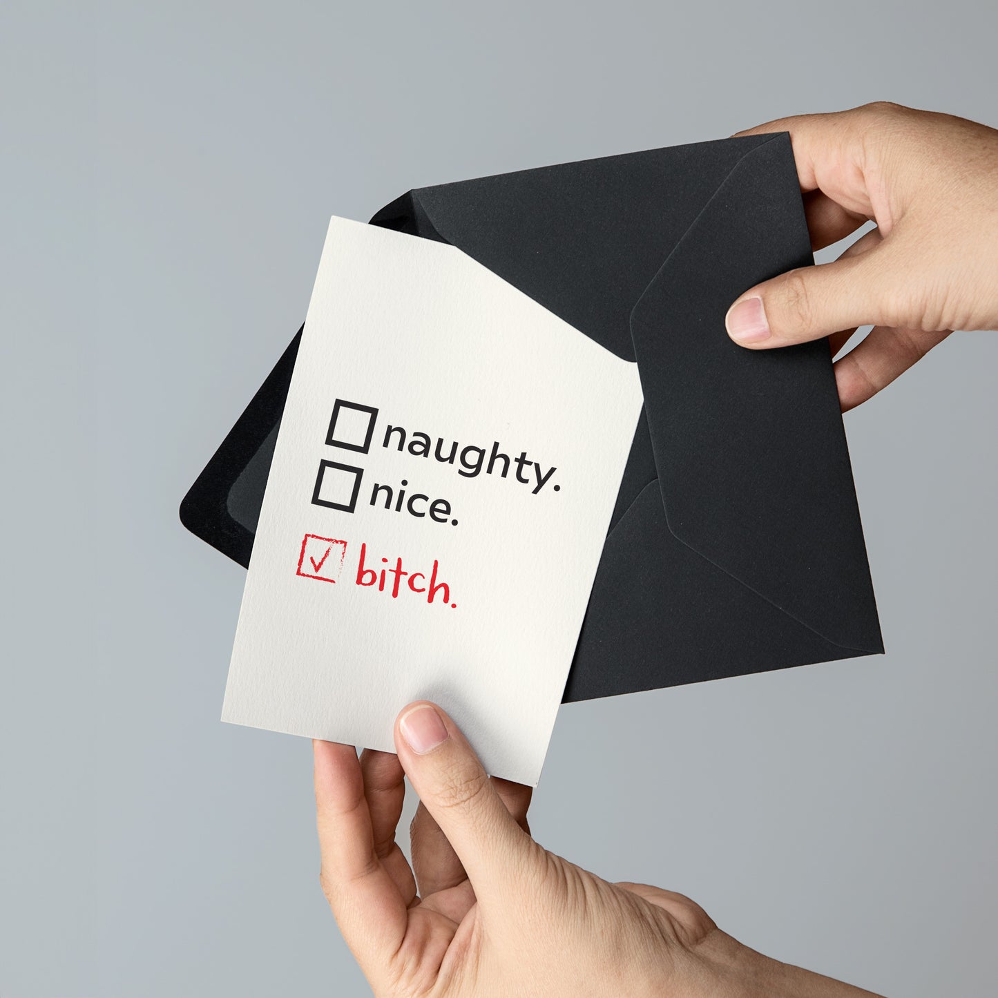 Naughty, Nice Greeting Card