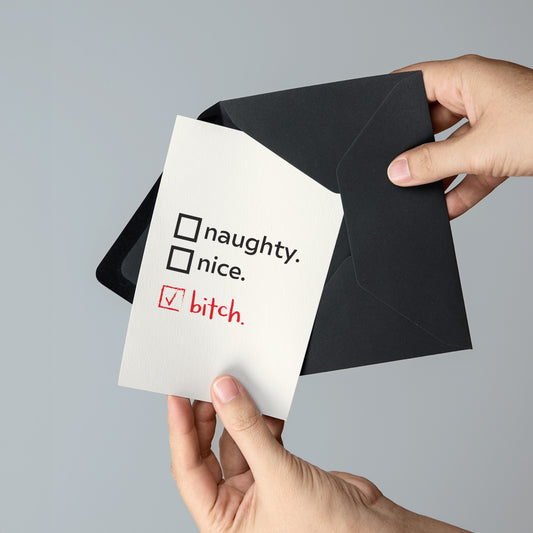 Naughty, Nice Greeting Card